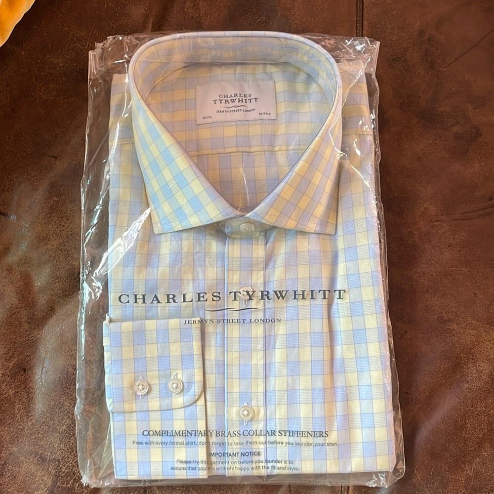 Charles Tyrwhitt Petworth Yellow City Gingham Check shirt. BNIP!